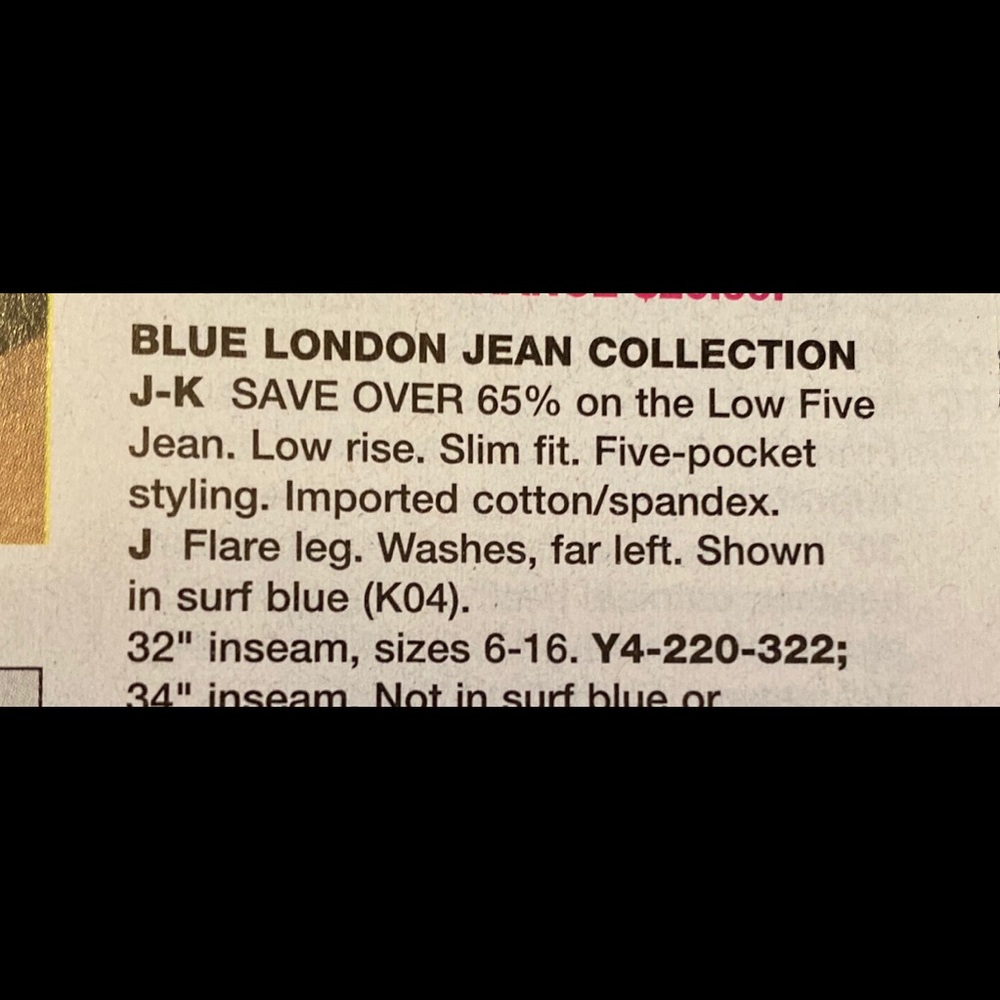 EUC VS London Jean Low Five low rise slim fit flare leg jean - Picture 5 of 7